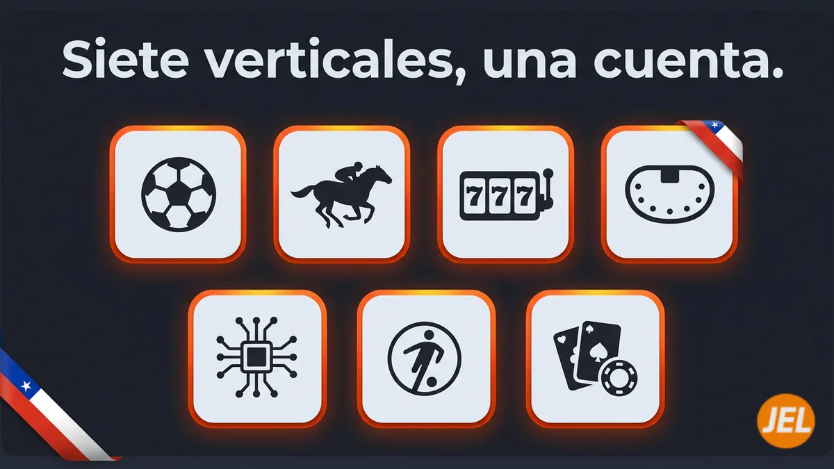 Siete verticales de producto de JuegaEnLinea Chile en una sola cuenta: deportes, hípica, casino y más