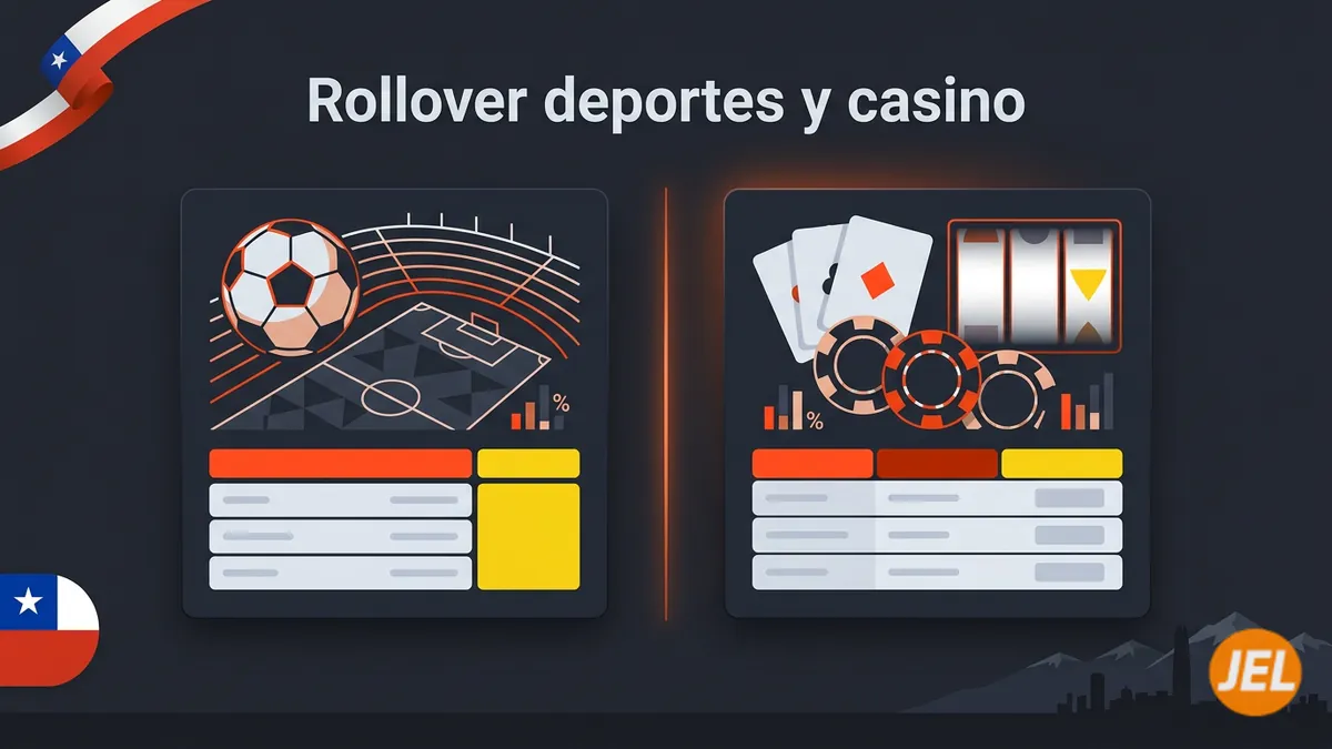Comparación del rollover del bono en apuestas deportivas y casino de JuegaEnLinea