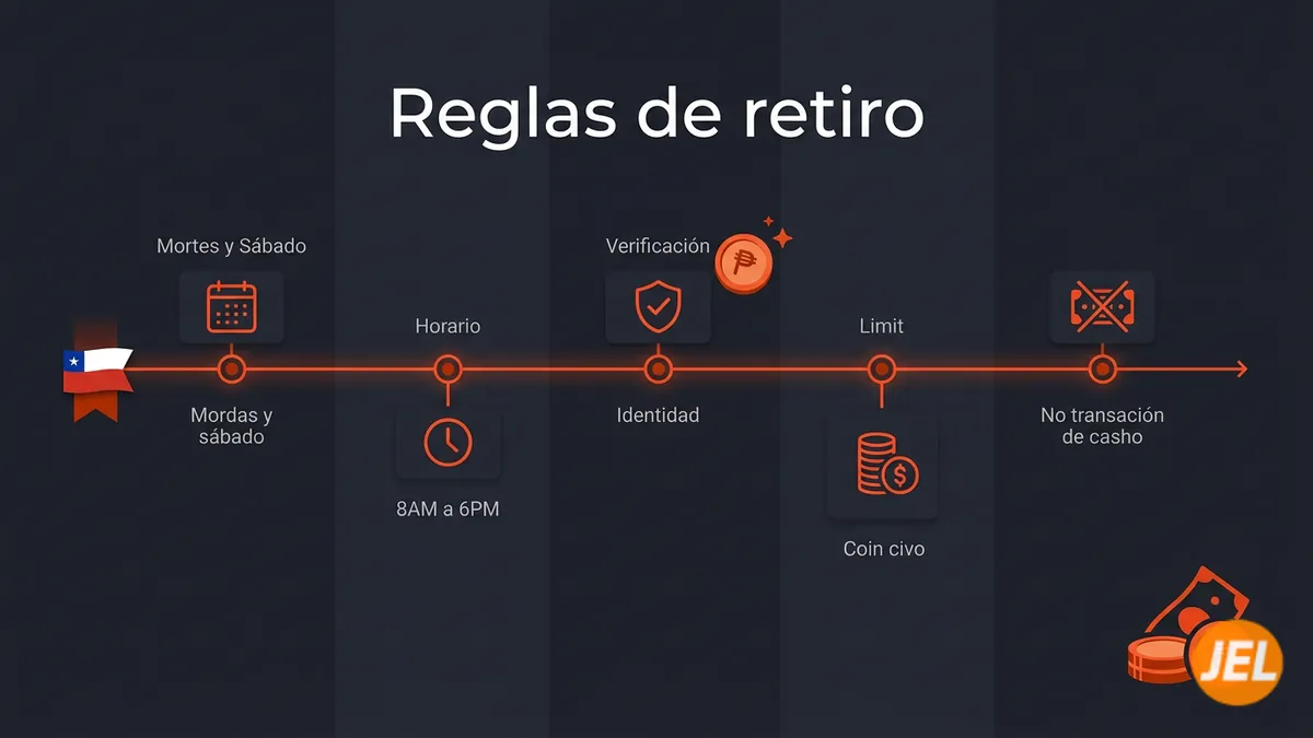 Reglas y horarios de retiro de dinero en JuegaEnLinea Chile